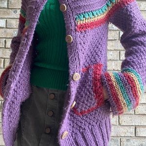 Vintage knit cardigan jacket sweater